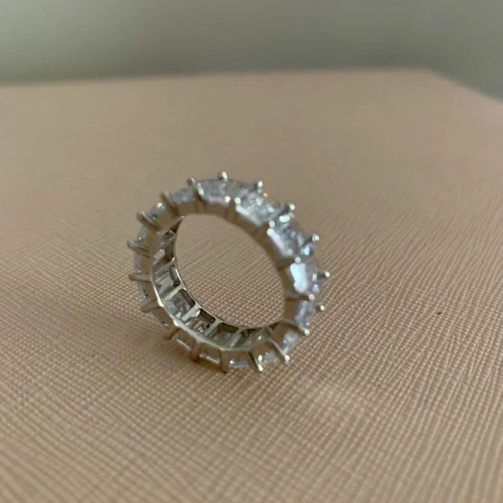 Sphera Milano 18K White Gold Baguette CZ Band Ring